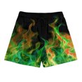 thumbnail image 4 of ZCFZJW Summer Swim Trunks for Men 3D Tie Dye Flame Print Bathing Suit Casual Drawstring Elastic Waist Beach Board Shorts Quick Dry Swimsuit with Pockets Green XXXL, 4 of 9