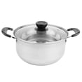 thumbnail image 3 of Stainless Steel Cookware Cooking Soup Pots Milk Pot Dish Stew Pan With Glass Lid, 3 of 9