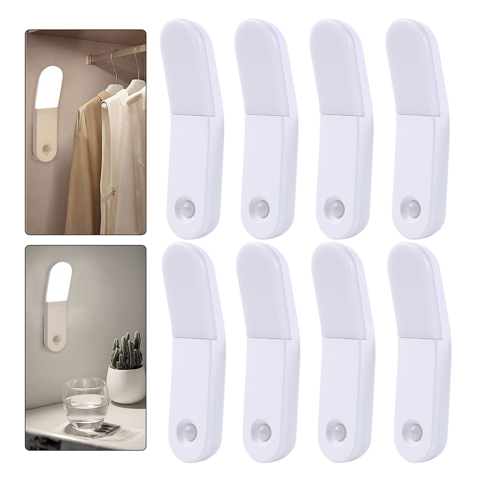 Wireless Motion Sensor Night Light Wall Lamp USB Rechargeable LED Cabinet Light Kitchen Bathroom Hallway Stair Wardrobe Lighting ,Picture Lights for Wall
