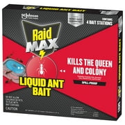 Raid MAX Liquid Ant Insect Killer Bait, Outdoor and Indoor Ant Killer Traps for Home, 4 Count