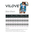 thumbnail image 3 of VILOVE Women Hawaiian Shirts Tropical Floral Printed Lapel Neck Button Down Short Sleeve Summer Cardigan Shirt, 3 of 7