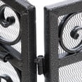 thumbnail image 3 of Benjara Fireplace Screen- Scrollwork Mesh Design- Iron w Black- Silver Finish, 3 of 9