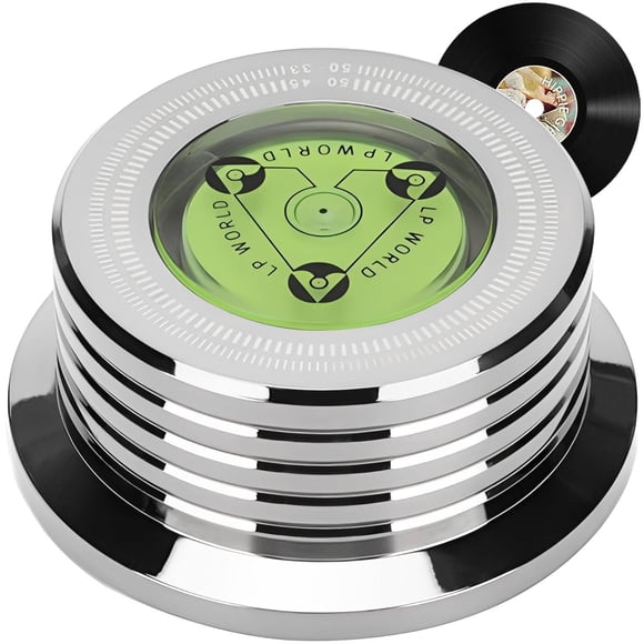 Estabilizador de Discos de Vinilo UTHBVSVK Aluminio con Nivelación de Burbujas y Medición de Velocid