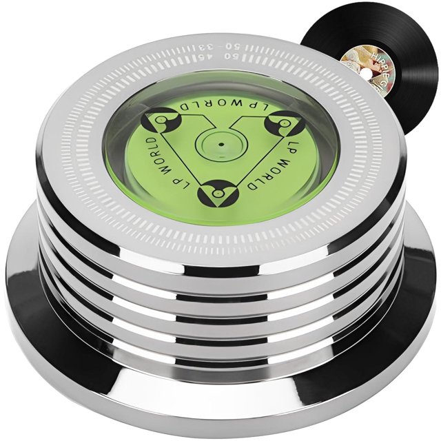 Estabilizador de Discos de Vinilo UTHBVSVK Aluminio con Nivelación de Burbujas y Medición de Velocid