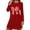 Red, variant on CHUMUD Womens Short Nightgown Long Sleeve Crew Neck Sleepwear Bow Heart Pajama Dress Loungewear Valentine's Day
