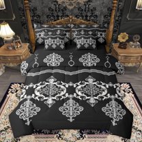 Feelyou Tribal Western Damask Bedding Comforter Set 7pcs, Bohemian Flower Floral Queen Bedding Sets, Mid Century Fashion Reversible Queen Sheet Sets, Microfiber Bedroom Decor