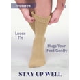 thumbnail image 4 of Hugh Ugoli Mens Cotton Diabetic Crew Socks, Beige, Medium, Shoe Size: US 6-9 for Women & US 5-8 for Men, 4 Pairs, 4 of 6