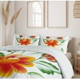 thumbnail image 6 of Ambesonne Garden Duvet Cover Sets, Daffodils in Watercolors, 2-Queen, Orange Green, 6 of 7