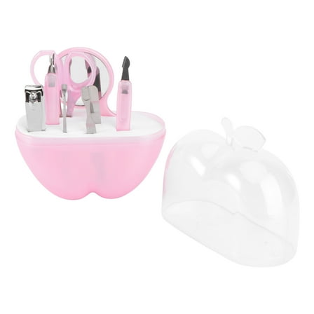 KALLORY Pink Nail Clipper Kit with High Workmanship Manicure Set for Daily Nail Care