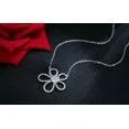 thumbnail image 2 of RKC 925 Sterling Silver 0.50 Ct Real Moissanite Flower Shape Pendant With 18" Chain, 2 of 2