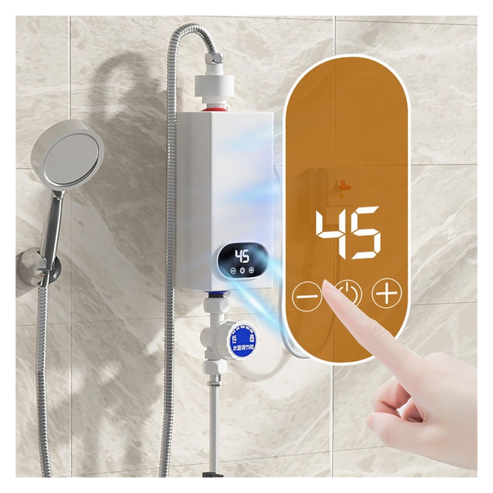 5500W Tankless Water Heater Electric Electric Water Heater Digital Display Instant Hot Water Heater LCD Touch Screen ,Safety Protections