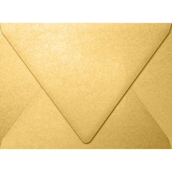 LUXPaper A7 Contour Flap Envelopes, 5 1/4 x 7 1/4, 80 lb. Gold Metallic, 500 Pack