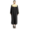 thumbnail image 2 of Raenseen Robe de Chorale Unisexe de Luxe à Col en V à Manches Longues Robe de Doctorat Costume de Juge Robe de Collation des Grades Noir P, 2 of 7