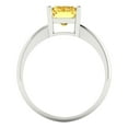 thumbnail image 4 of 2.5ct radiant cut yellow Zircon 18k white gold Bridal Wedding Engagement Promise Anniversary Ring for Women size 6.75, 4 of 7