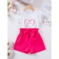 thumbnail image 3 of HWJAD Toddlers and Baby Girls' Love Heart Sleeveless Tank Tops & Shorts Set Cute Summer Outfits, 3 of 9