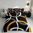 thumbnail image 2 of Manfei Black Orange Circle Full Size Comforter Sets,Aesthetic Minimalist Bedding Comforter Set, Black Reversible 3pcs, 1 Comforter and 2 Pillowcases, 2 of 6