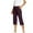 Wine, variant on Zedker Fashion Capri Jeans forWomen Stretch 2026 Casual Elastic Waist Wide Straight Leg Plus Size Pull on Denim Capris Loose Summer Pants Green XXXL