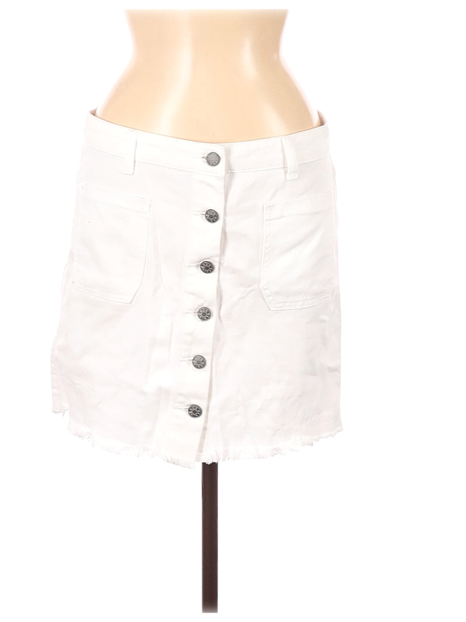 walmart white denim skirt