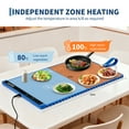 thumbnail image 2 of Electric Food Warming Mat for Countertop, 24x15 in, Dual Zone Control, Portable Silicone Food Warmer Pad Tray with Timer & 6 Temp Levels for Buffet Party, Easy to Clean, 2 of 9