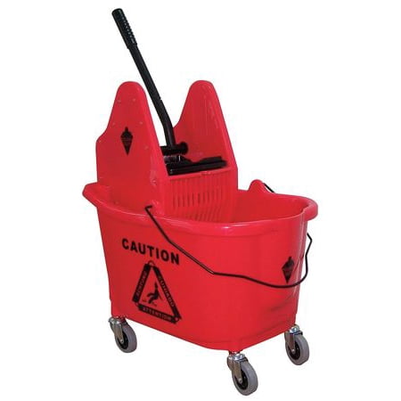 - Tough Guy 5CJK2 Red Polypropylene 12 to 32 oz. Mop Bucket and Wringer