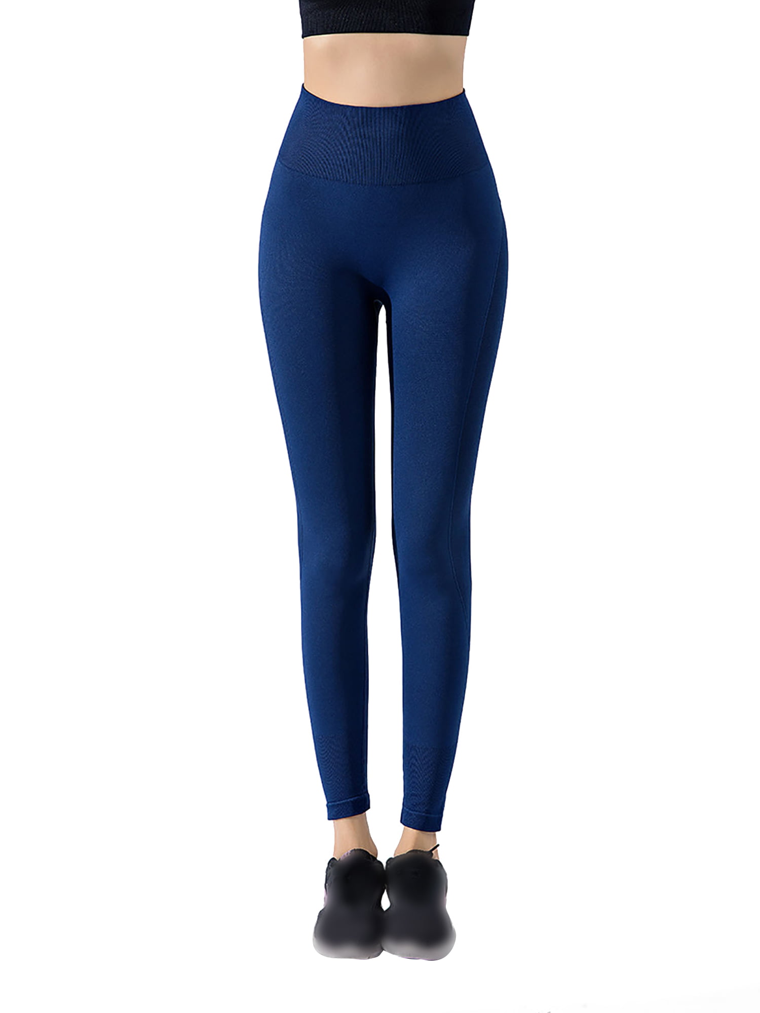 Simple Navy Blue Workout Leggings for Fat Body