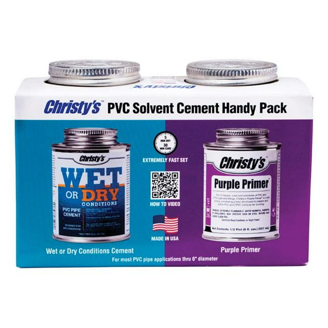 Christys 4807129 Apprêt & Ciment Bleu & Violet 8 oz pour PVC