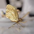 thumbnail image 4 of Escultura de mariposa dorada, adorno de insectos de Metal sólido, minifigura de mariposa para decoración de escritorio, jardín, oficina en casa, 4 of 5