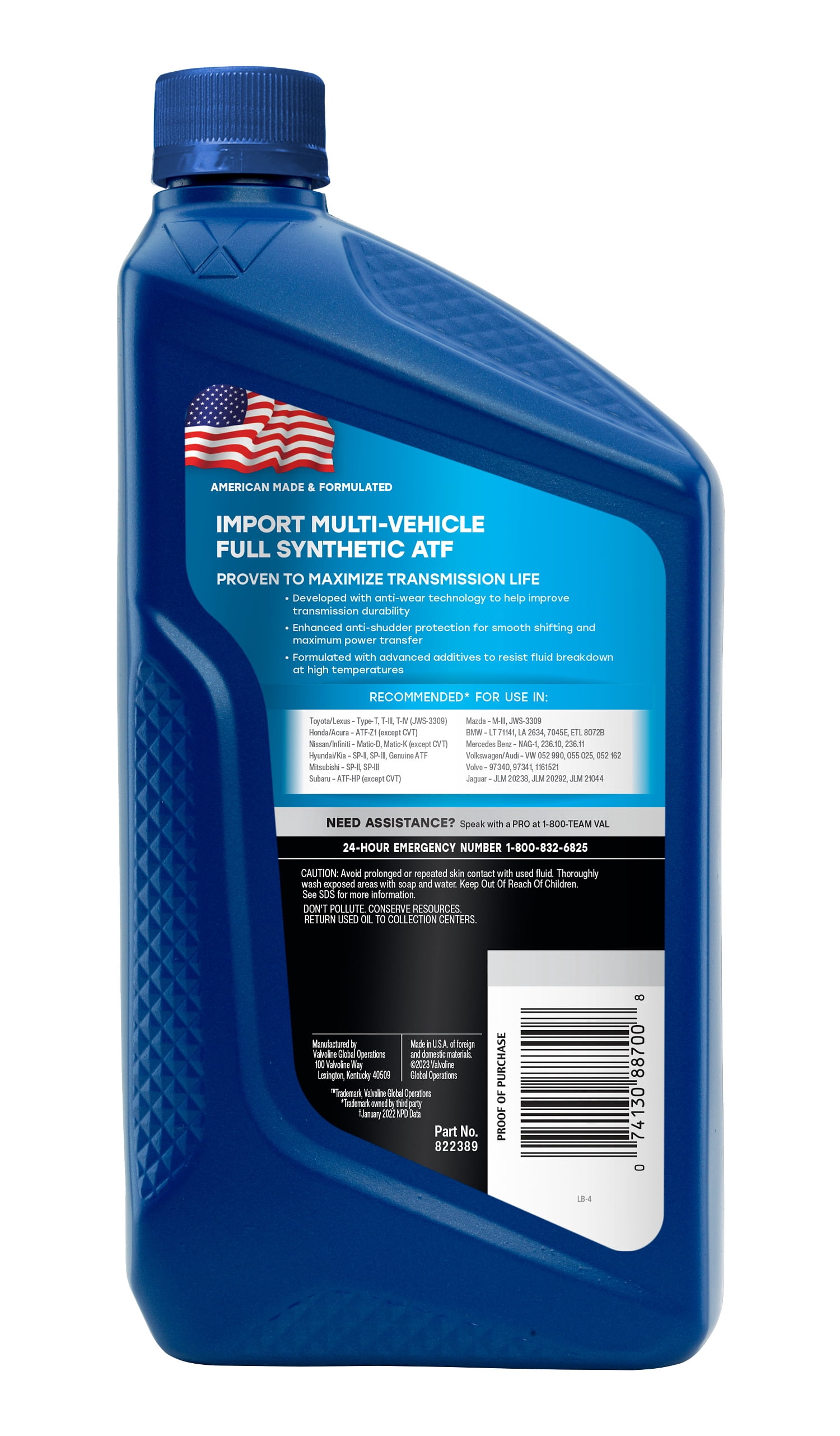 Valvoline Import Multi-Vehicle Full Synthetic Automatic Transmission Fluid 1 GA