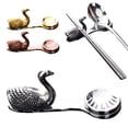 thumbnail image 4 of Soporte para palillos con forma de cisne, de acero inoxidable, resistente a la corrosión, organizador para mesa de comedor, decoración para el hogar y la cocina., 4 of 7