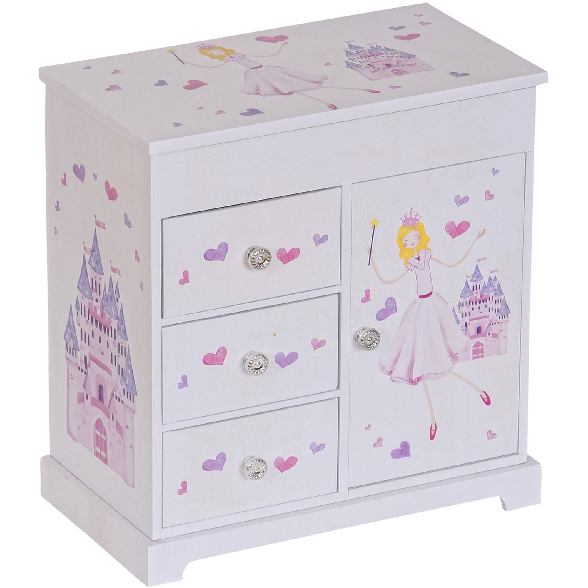 Melody Pink Multi-drawer Desktop Storage Box Wooden Cabine Cute Girl Xmas Gifts 