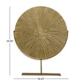 thumbnail image 3 of 18" x 23" Gold Metal Textured Round Disk Starburst Sculpture with Stand, by CosmoLiving by Cosmopolitan, 3 of 8