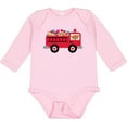 thumbnail image 3 of Inktastic Valentine Fire Truck Heart Bear Boys or Girls Long Sleeve Baby Bodysuit, 3 of 5