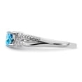 thumbnail image 2 of Auriga Fine Jewelry 925 Sterling Silver Blue Topaz and Diamond Engagement Ring Size 9 for Women, 2 of 6