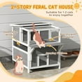 thumbnail image 4 of PawHut Outdoor Cat House with Balcony, Feral Cat Shelter with Weatherproof Openable Top, Escape Door, Removable Panel & Floor, for Backyard, Outside, 4 of 9