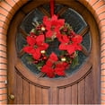 thumbnail image 5 of Gcvizuso Christmas Wreath, Christmas Wreaths for Front Door, Christmas Flower Wreath, Red Festive Wreath, Shopping Mall Window Decorations, Christmas Decorations, 5 of 6
