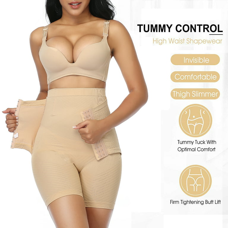 FITVALEN Women Firm Tummy Control Panties Postpartum Compression Shapewear  Belly Slimming Underwear High Waisted Butt Lifter Shapewear Brief 