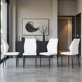 thumbnail image 2 of Tcbosik Upholstered Dining Chairs Set of 4, Modern PU Leather Side Chair with Metal Legs for Living Room, Kitchen, Restaurant, Easy Assembly, White+Black, 2 of 9