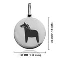 thumbnail image 2 of Stainless Steel Dala Horse Good Luck Charm Round Medallion Keychain Circle Ring, 2 of 2