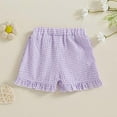 thumbnail image 5 of Hiijoy Toddler Girl Gingham Plaid Shorts Elastic Waist Ruffle Lightweight Shorts, Sizes 3-4T, 5 of 6