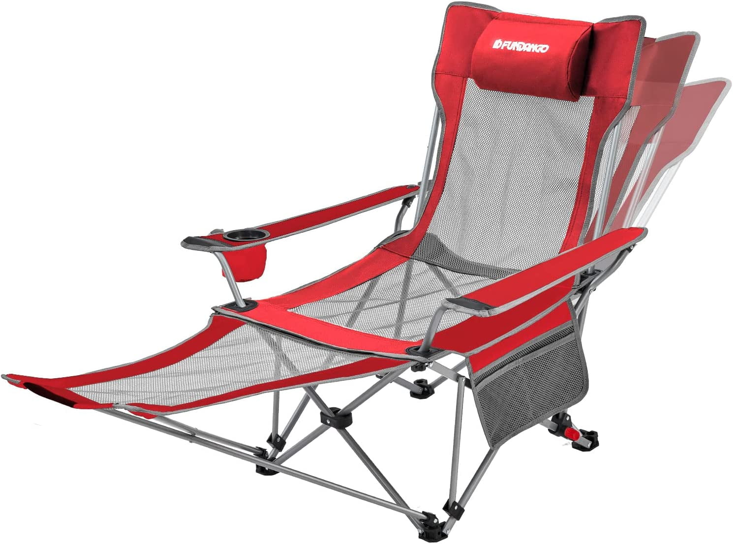FUNDANGO Reclining Camping Chair 3Position Adjustable Folding Lounge
