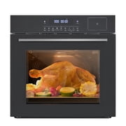 Single Wall Oven, 24 Inch 3000W Built-In Electric Convection Oven, 25 Cu.Ft. Capacity, Touch Control, Timer, Black
