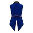 thumbnail image 2 of iiniim Women's Circus Ringmaster Vest Costume Rave Festival Lion Tamer Role Play Outfit Swallow-Tailed Balzer Jacket Blue M, 2 of 7