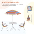 thumbnail image 4 of Outsunny Kids Folding Table and Chairs Set  for Outdoor Garden Patio Backyard with Removable & Height Adjustable Sun Umbrella, Multi, 4 of 9