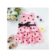 thumbnail image 2 of Seyurigaoka 2 Pcs Little Girl's Summer Lovely Sweet Dress, Sleeveless Polka Dot Printed Back Zipper Up Ruffle Dress + Belt, 2 of 7