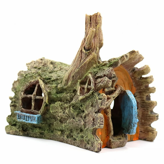 ACDANC Resin Simulation Hollow Tree House Aquarium Fish Tank Decor Landscape Ornament