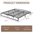 thumbnail image 3 of 10-Inch King Size Low Bed Frame, Heavy Duty Metal Platform, No Box Spring Needed, Noise-Free, Non-Slip, Easy Assembly, Black Mattress Foundation, 3 of 7