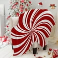 thumbnail image 2 of Red Swirl Christmas Throw Blankets Sweet Candy Cane Double Swirl Red and White Throw Blanket Soft Warm Cozy Flannel Blanket for Bedroom Living Rooms Couch Sofa Bed Home Decor 40x50 Inch, 2 of 6