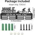 thumbnail image 2 of Inspirational Medal Hanger Display Triathlon Medal Holder Medal Display with Hooks Dream Big Work Hard Make It Happen Medal Rack Organizer Wall Mounted Decoratioan 40×15cm Black DIY, 2 of 8