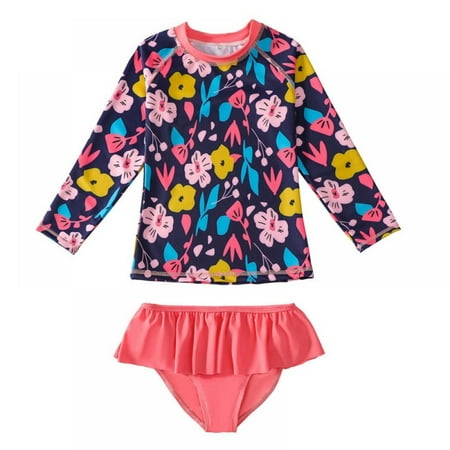 

GYRATEDREAM Toddler Girls Swimsuit Rashguard Set Summer Beach Breathable Tankini with UPF 50+ Sun Protection Style#B 3-4 Years