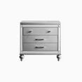 thumbnail image 2 of New Classic Furniture Modern Nightstand with 3 Drawers, Silver, 2 of 7